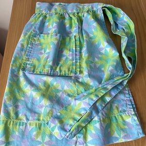 Vintage 70s Funky Handmade Apron in Bright Floral Cotton